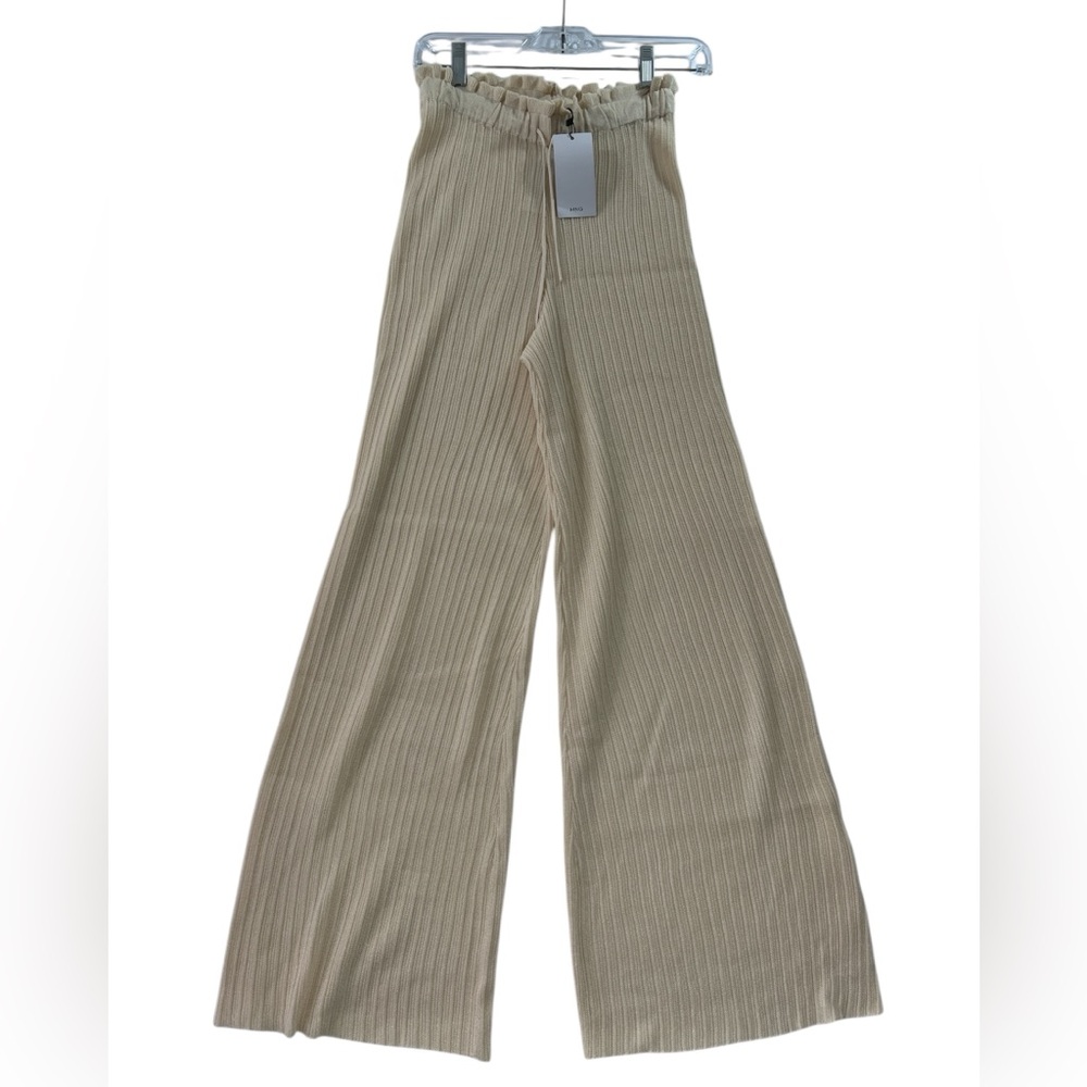 Mango Women's Ribbed Wide-Leg Pants